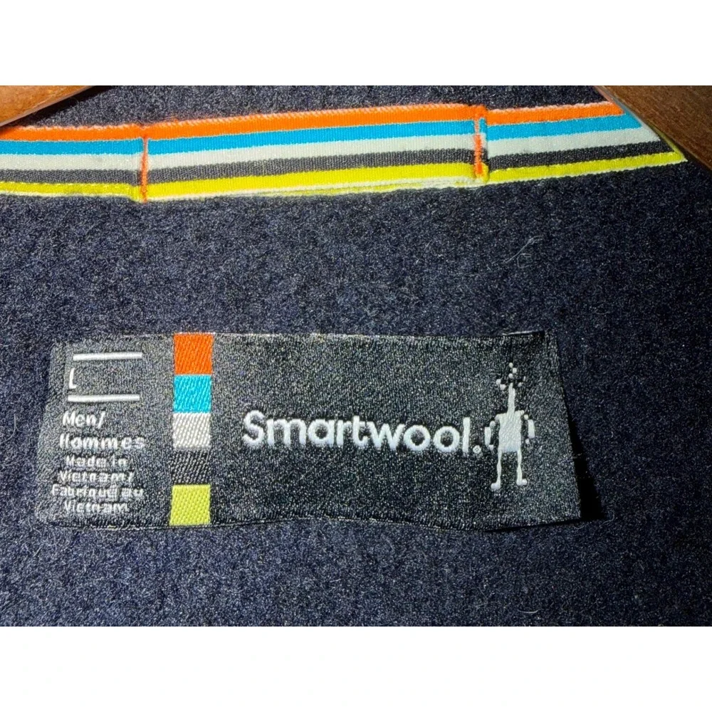 Smartwool Mens Large Hudson Trail Fleece Vest Grey Wool Blend Outdoor Hiking